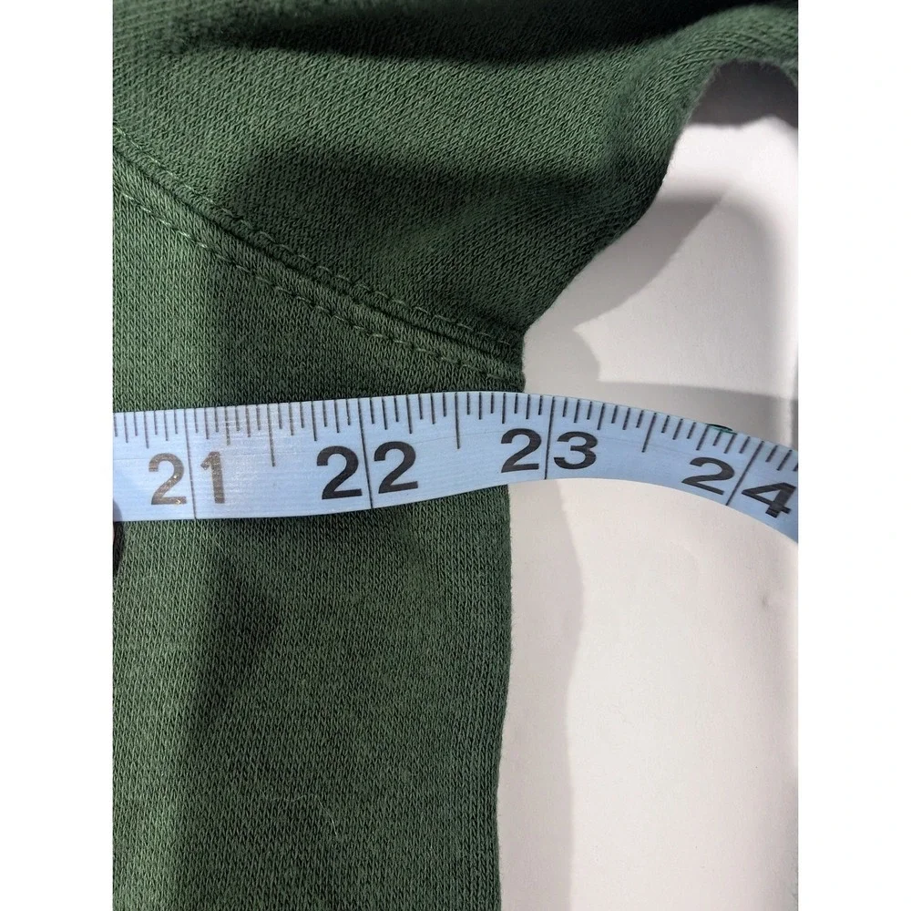 North Face Mens Med Forest Green Leaves Logo Gorpcore Cabin Hoodie Sweatshirt